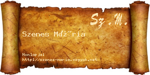 Szenes Mária névjegykártya