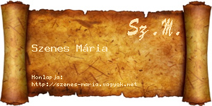 Szenes Mária névjegykártya