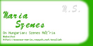 maria szenes business card